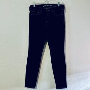 Eddie Bauer 8 Slightly Curvy Skinny Jeans Dark Stretch Denim